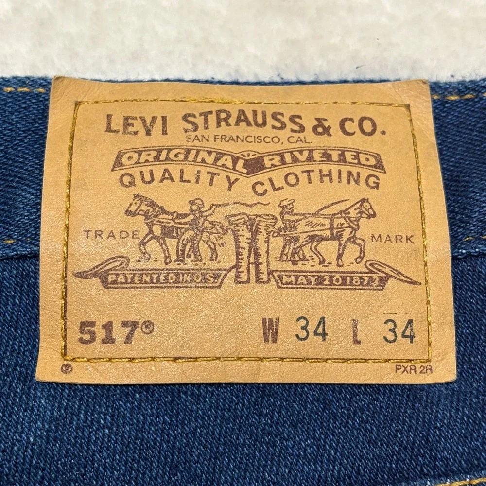 Vtg Levi's 517 Jeans Black Tab Bootcut (Fits 32x32) Blue Cotton Blend Y2K